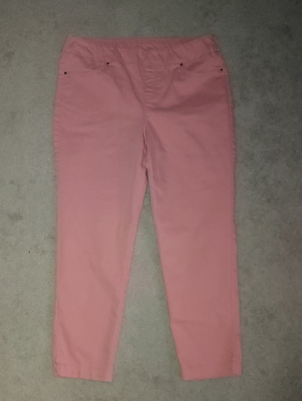 N Touch Woman's Jeans Orange Salmon Color Pull On Jeans